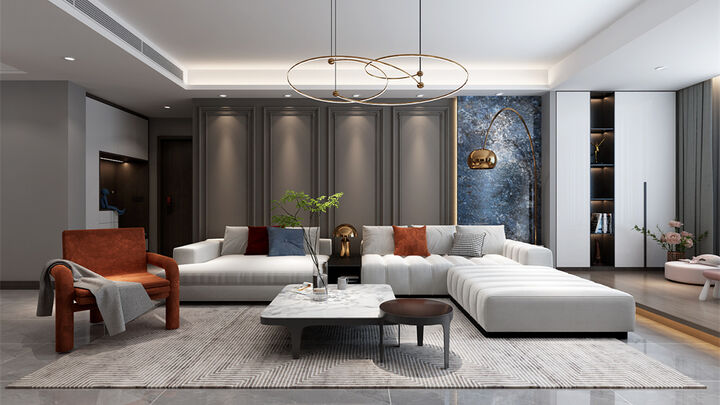 市中区 中海国际170㎡四室两厅现代轻奢风格装修案例