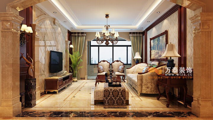 济南龙腾国际140平欧式新古典风格家庭装修设计案例