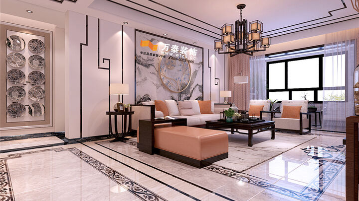济南龙腾国际180平新中式风格家庭装修设计案例