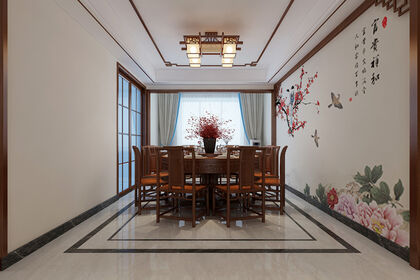 历下区西江华府180㎡四室两厅中式风格装修案例