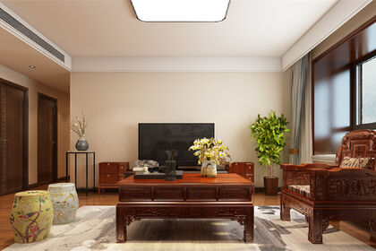 历下区名悦山庄140㎡四室两厅中式风格装修案例