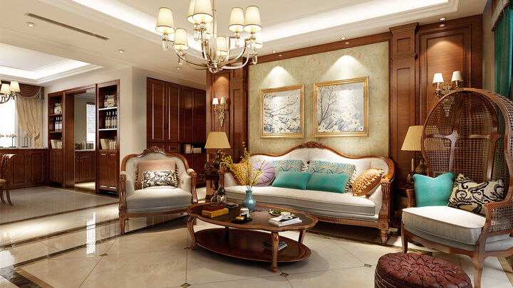 市中区中海国际165㎡四室两厅美式风格装修案例