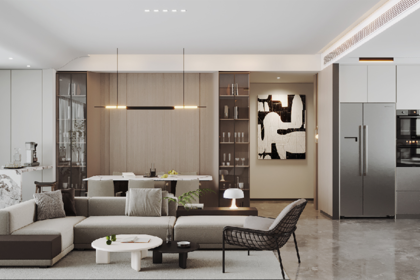 天桥区银丰国泰江悦128㎡三室两厅现代简约风格装修案例